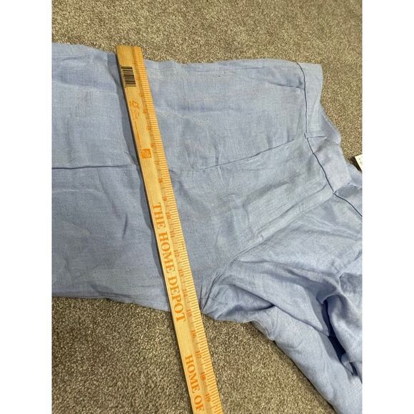Loft wide leg trouser womens size 14 high rise blue linen blend pants nwt - Picture 6 of 12
